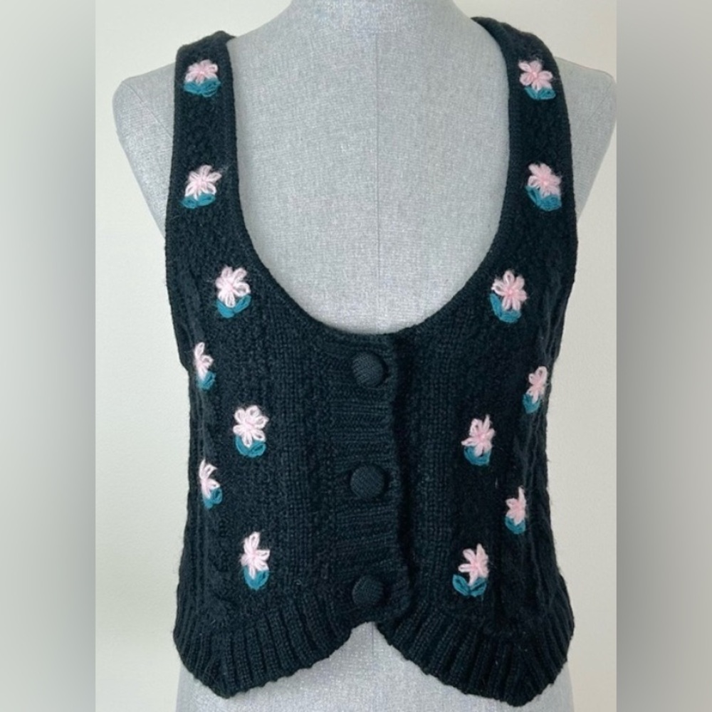 For Love And Lemons Black Knit Vest